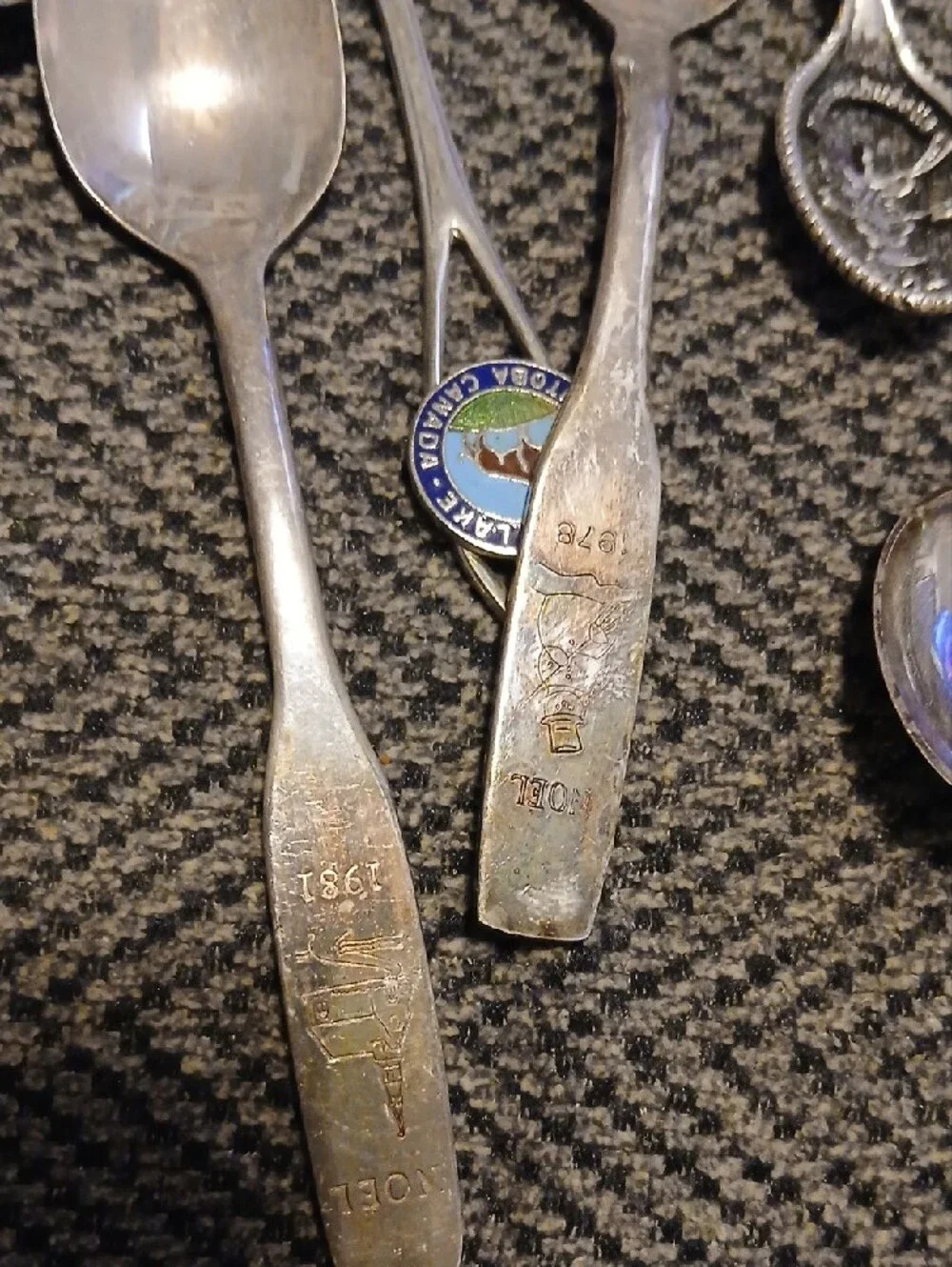 25 Assorted Souvenir Collectible Small Spoons - Mixed Silver & Gold Tones